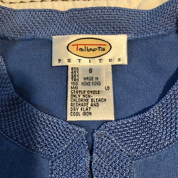 Talbots blue hook and eye cardigan - Picture 3 of 5